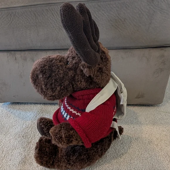 American Eagle Mac The Moose 15" Plush GUND Sweater Backpack Vintage Y2K - Picture 4 of 6